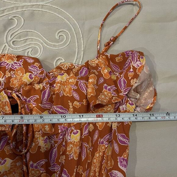 J Crew Tiered Maxi Dress Painted Block Print Size XXS Sleeveless New Floral - Picture 12 of 13